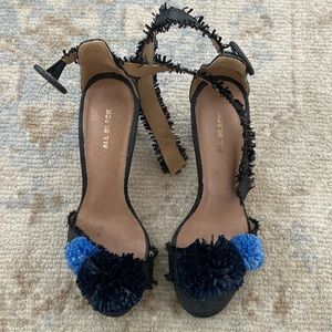 Raffia ankle strap summer heels